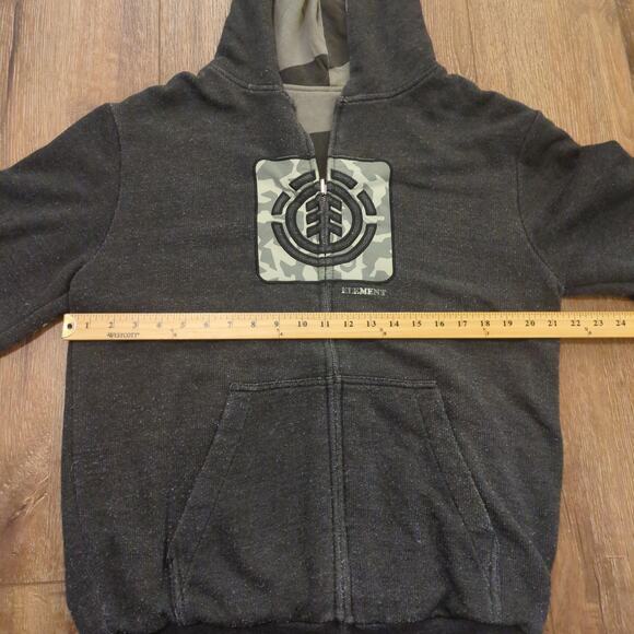 VTG Element Men Large Zip Up Hoodie Sweatshirt Camo Embroidered Logo Skater Y2K - Picture 5 of 9